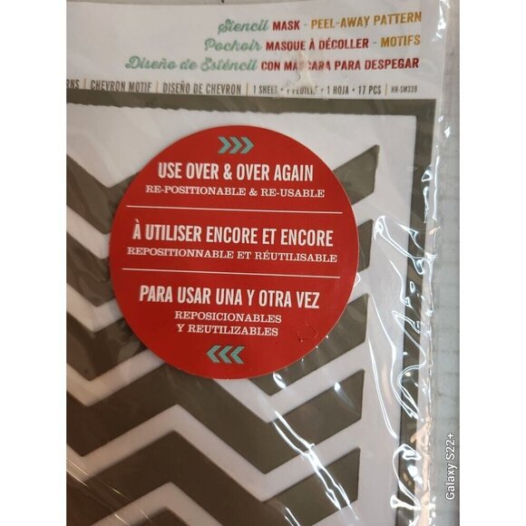 Hazle and Ruby Mask Peel Away Stencil Set Chevron and Alphabet Designs For Craft - Picture 7 of 12